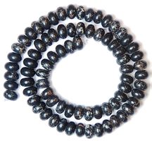 1 Strang echte rare schwarze Türkis Perlen Rondellen 8x5 mm
