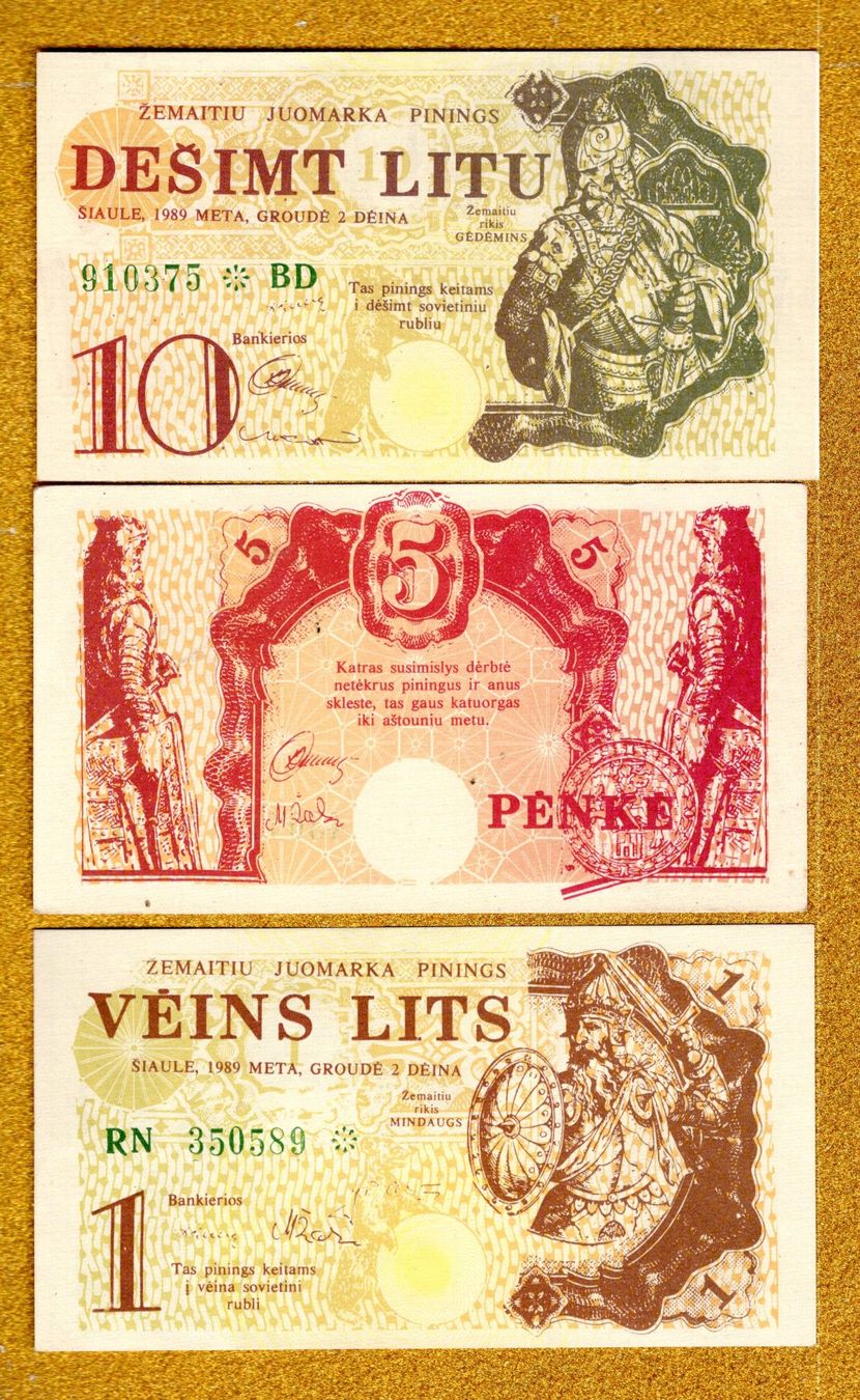Billets de banque: Lithuania noten 3 stück UNC – Neuf (Voir description) à Leibstadt par baroc333