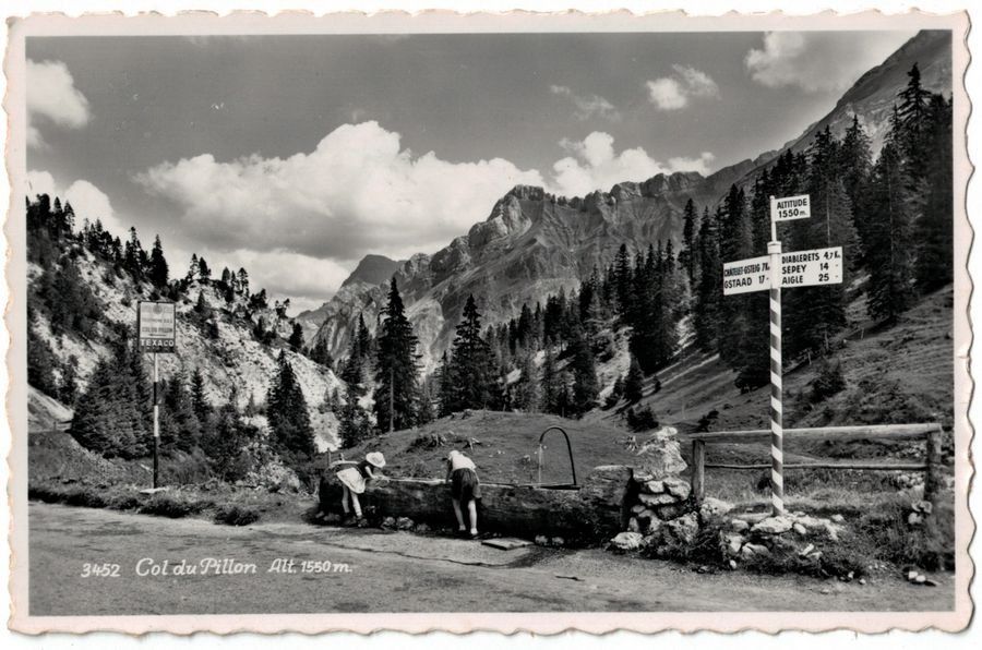 Ansichtskarten: Col du Pillon, animée enfants, circulée 1954 – Gebraucht aus Frauenfeld von POML
