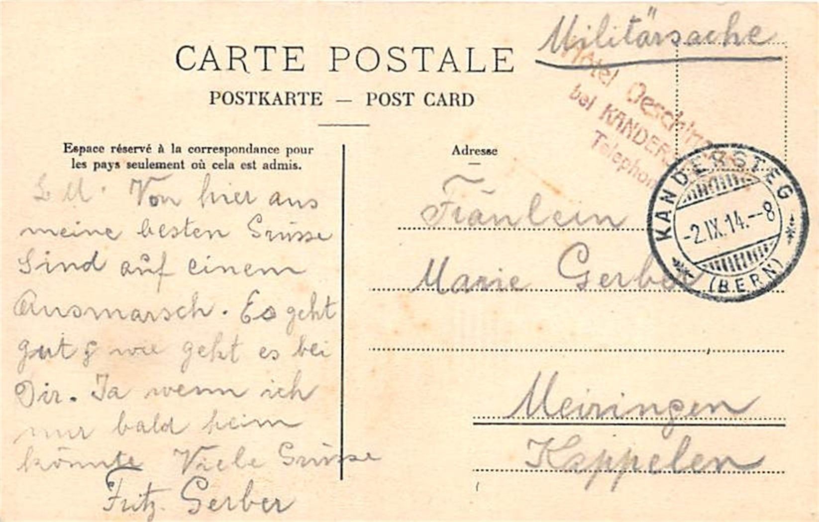 Cartoline postali: Kandersteg, Oeschinensee – Usato da Ottikon b.Kemptth. venduto da Neptun1974 1