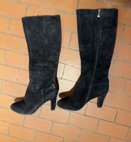 Damen Stiefel schwarz Wildlederoptik Grösse 37.5 gebraucht