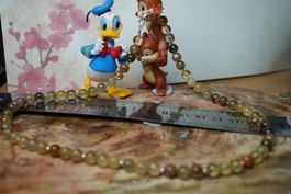 Gold Rutil   Kugel    TOP Kette mit Silber  & Verschluss