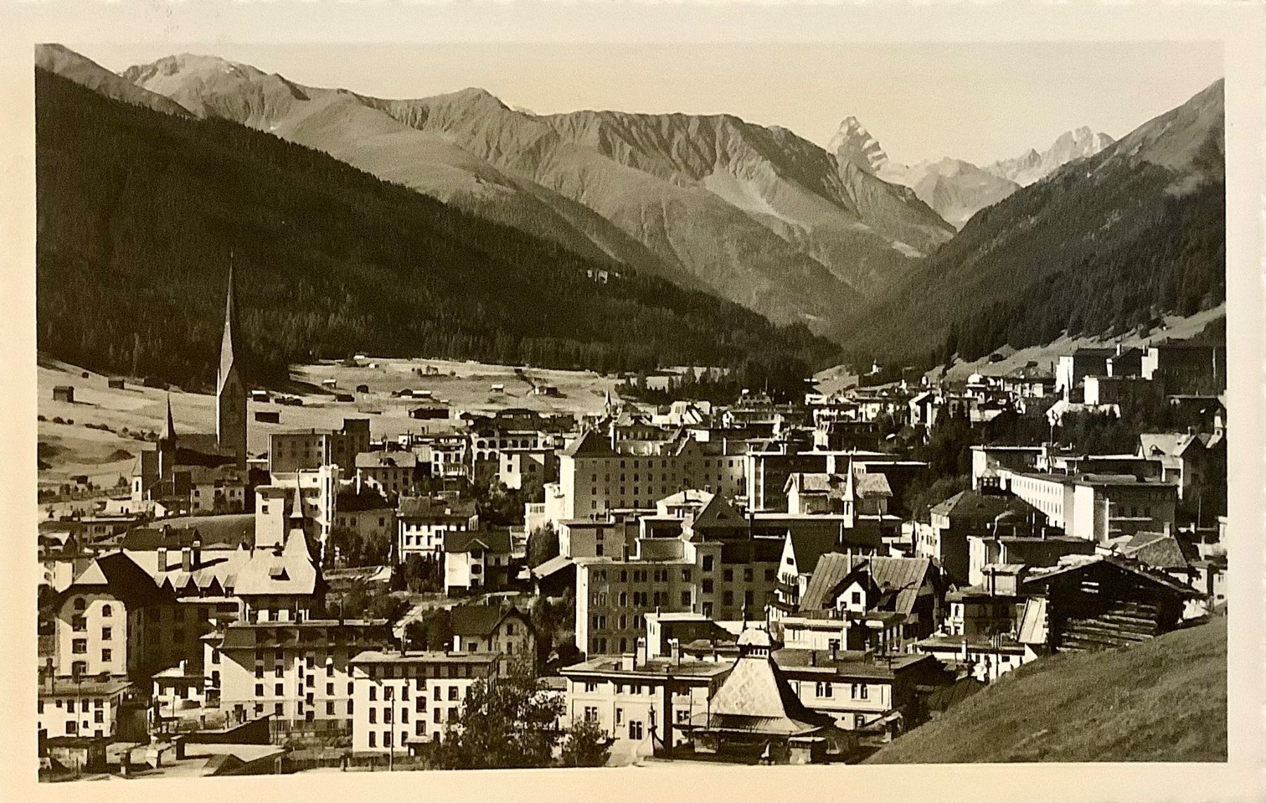Cartoline postali: DAVOS-PLATZ & Tinzenhorn – Usato da Root venduto da ENGLAND-TREASURES 1