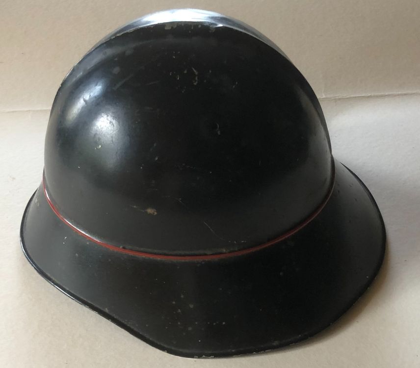 Miniatur-Feuerwehrhelm Im Maßstab 1/5 (5 Cm) – Modell 1852 Frankreich, Auf Basis Mit Vitrine