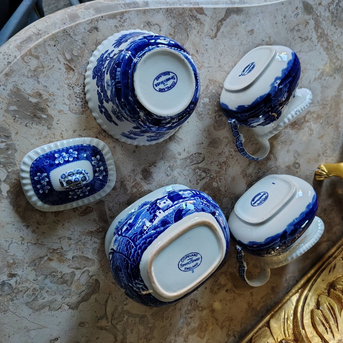 Spode Set di piatti: Spodes Tower Blue, Copeland Sammlung x4 – Usato da Dietikon venduto da aberdeen30 1