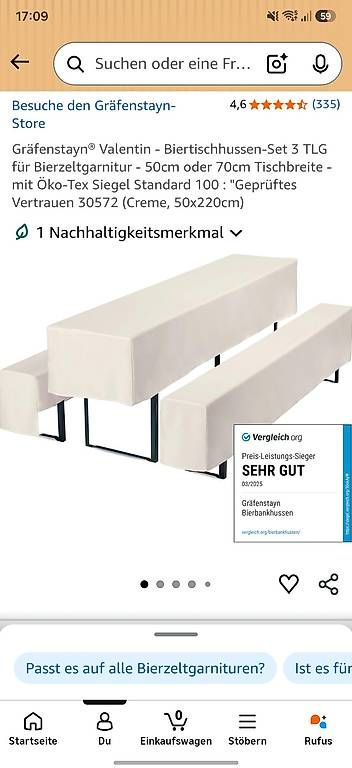 Tessuti: Biertischhussen creme – Nuovo e nell'imballaggio originale da Schöftland venduto da Maggie93