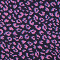 Beschichtete Baumwolle Leopardenmuster dunkelblau/pink