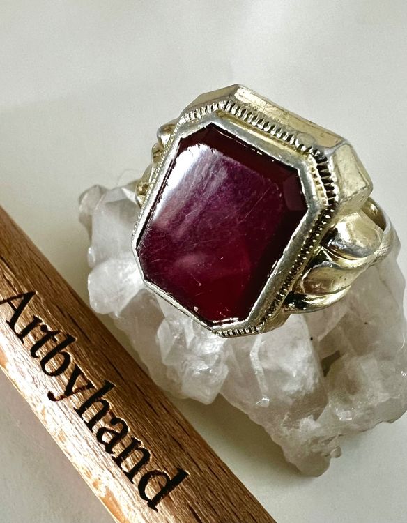 Vampir-Ring Von Amscan – Silberner Schmuck Mit Rotem Stein Für Halloween & Karneval