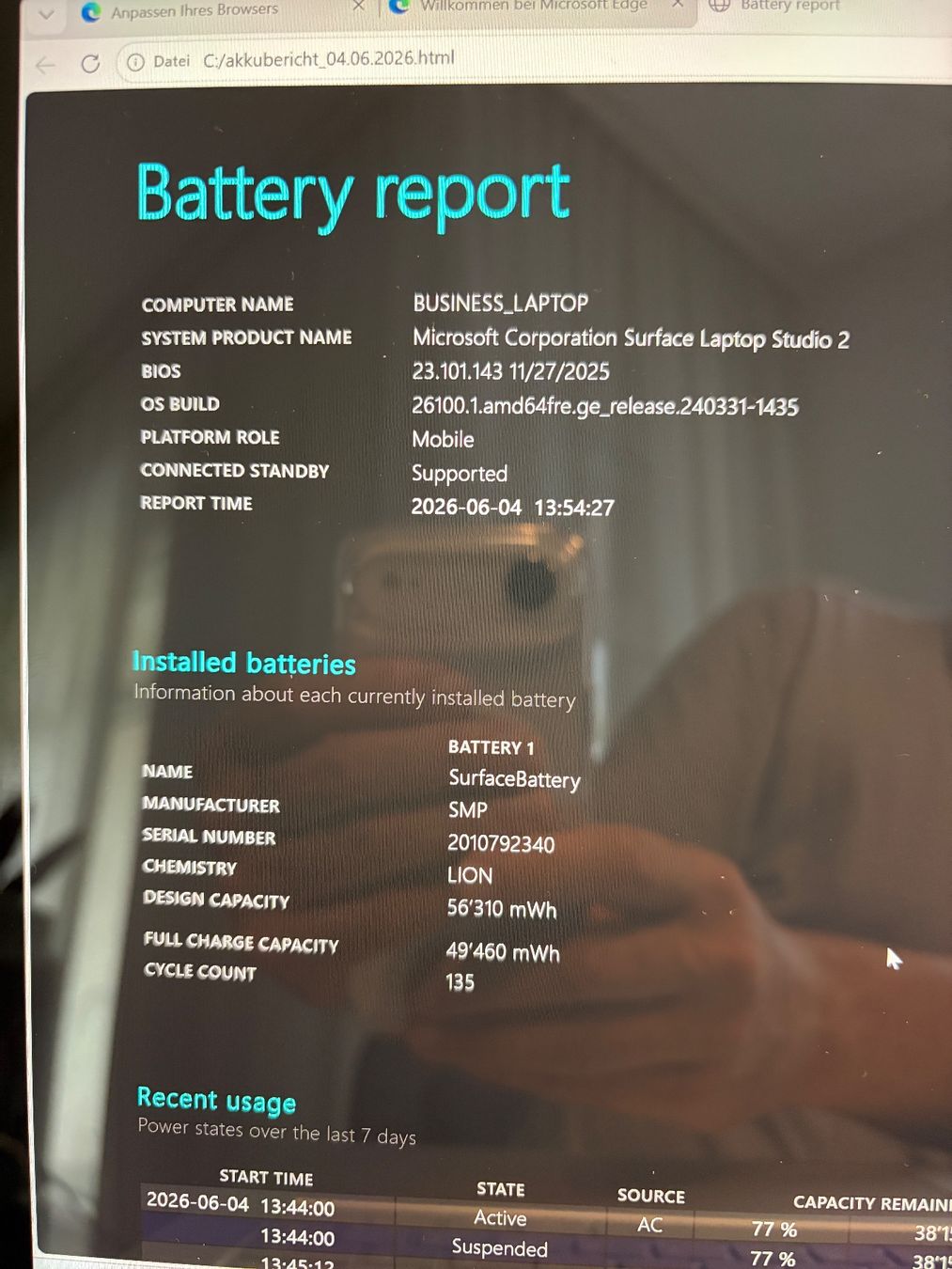 Microsoft Notebook: Microsoft Surface Laptop Studio 2, i7, 64GB RAM, 2TB SSD, RT – Usato da Bülach venduto da travellinglight 4