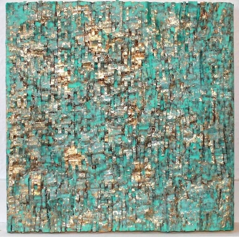 Foto & Immagini: 2 abstrakte Acrylbilder mit 24k Blattgold – Usato da Basel venduto da Eule2000 3