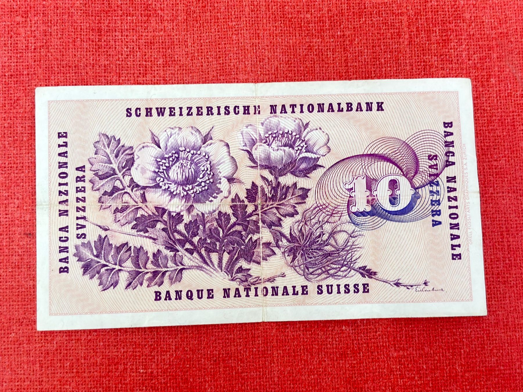 Banconote: 10 Franken Banknote 1973 gebraucht – Usato da Ormalingen venduto da digital09 1