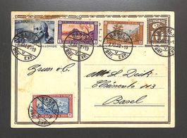 1929 Satzkarte Pro Juventute auf Ganzsache - BASEL 2.XII.29