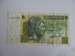 Banknote Tunesien 5 Dinar 2008 ,P-92, Gebrauchter Zustand