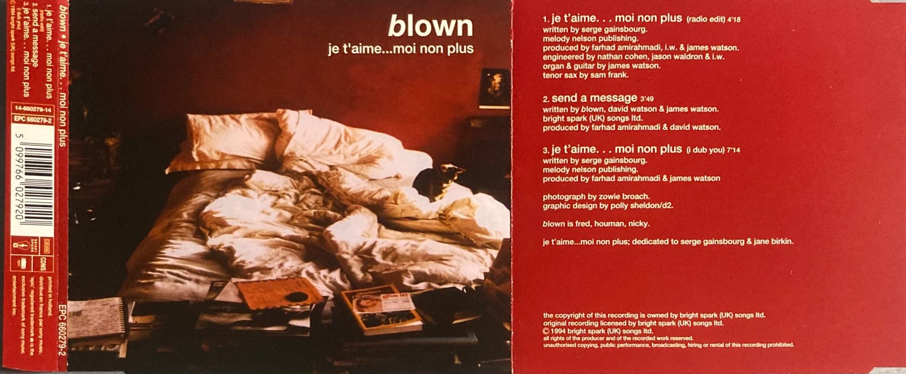 CD: BLOWN - JE T'AIME.....MOI NON PLUS – Usato da Poliez-Pittet venduto da Newtown-Records