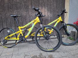 2 Totem Mountainbike 24 Zoll gelb gebraucht guter Zustand