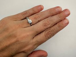 Solitaire Ring Silber 925 Zirkonia Gr. 54