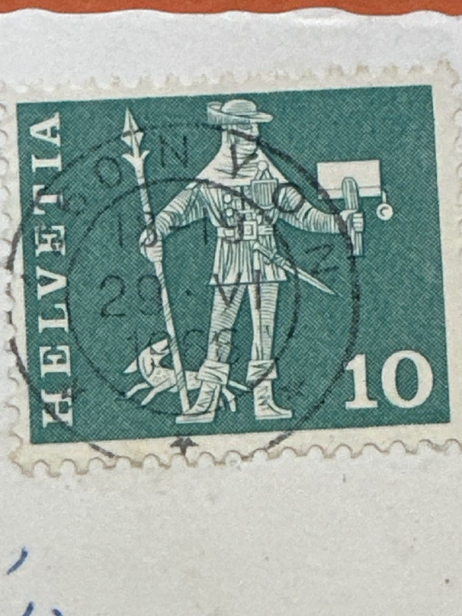 Cartoline postali: 1968 Nyon,  Le Château mit Briefmarke – Usato da Zürich venduto da Chaeffeler 2