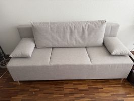 Schlafsofa beige Stauraumfunktion neuwertig inklusive topper