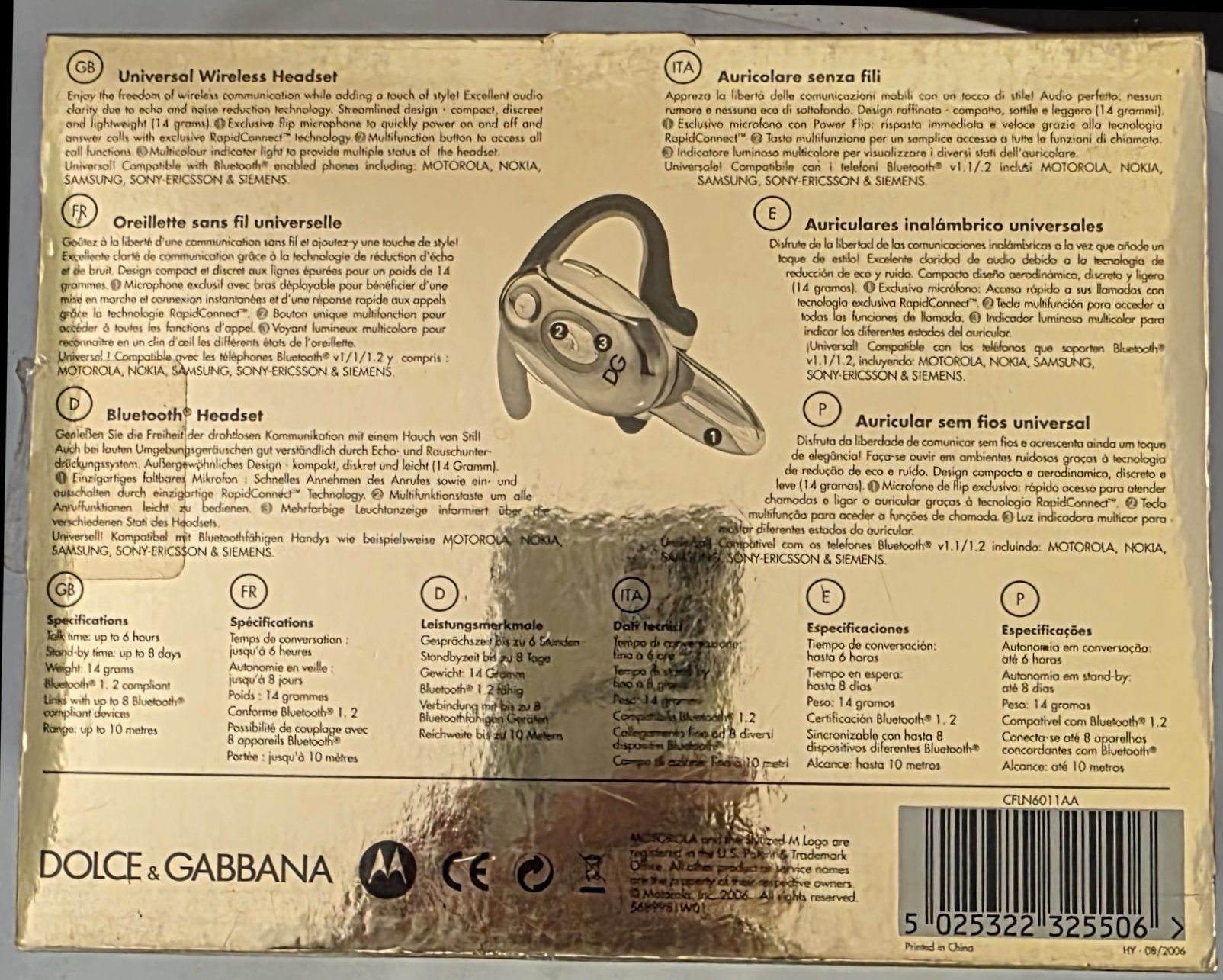 Dolce & Gabbana Cuffie: Vintage Dolce & Gabbana / Motorola Bluetooth Headset – Usato da Ebikon venduto da Fredieluz 3