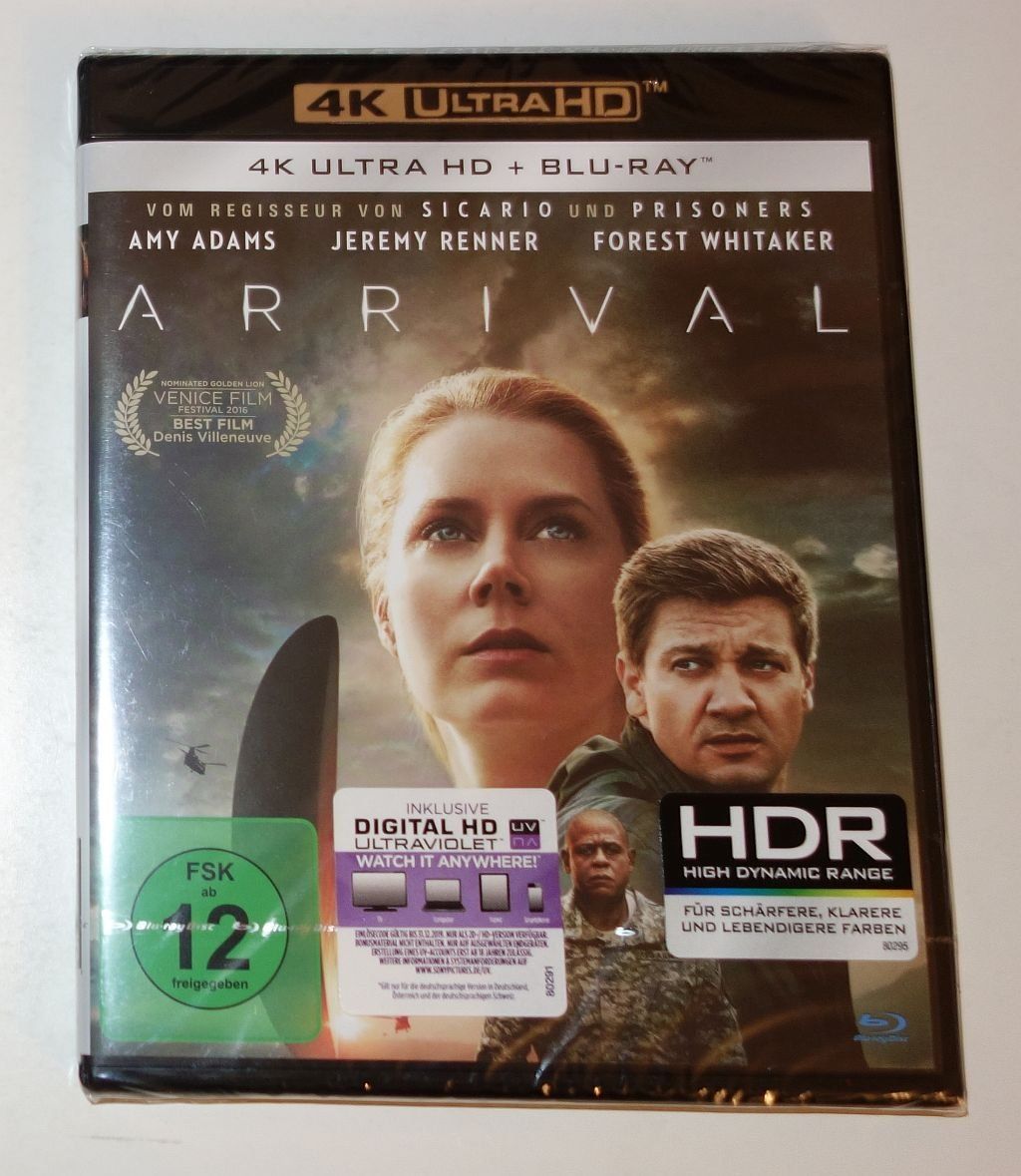 Tutti i DVDs: ARRIVAL   (4K ULTRA HD  +  BLU-RAY) – Usato da Dietlikon venduto da Web-Trader 1