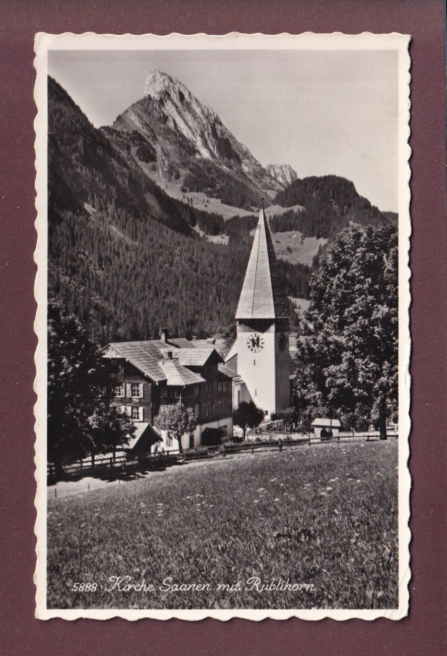 Cartoline postali: SAANEN - Kirche - Rüblihorn - 1965 – Usato da Pully venduto da nicecards