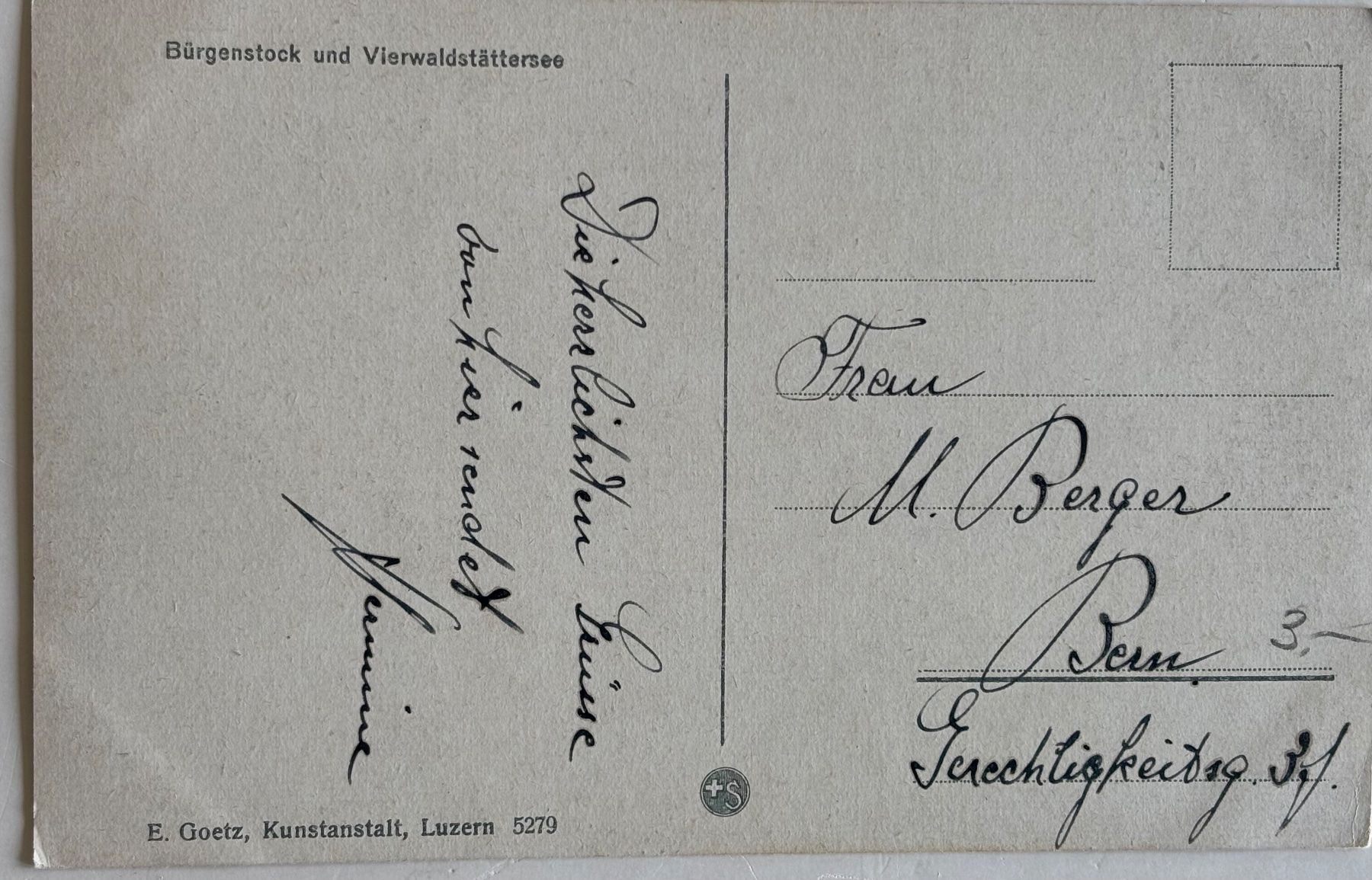 Cartes postales: Bürgenstock, E. Goetz – D'occasion à Frauenfeld par Merk52 1