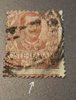 Italien briefmarke 1901 abart dezentriert