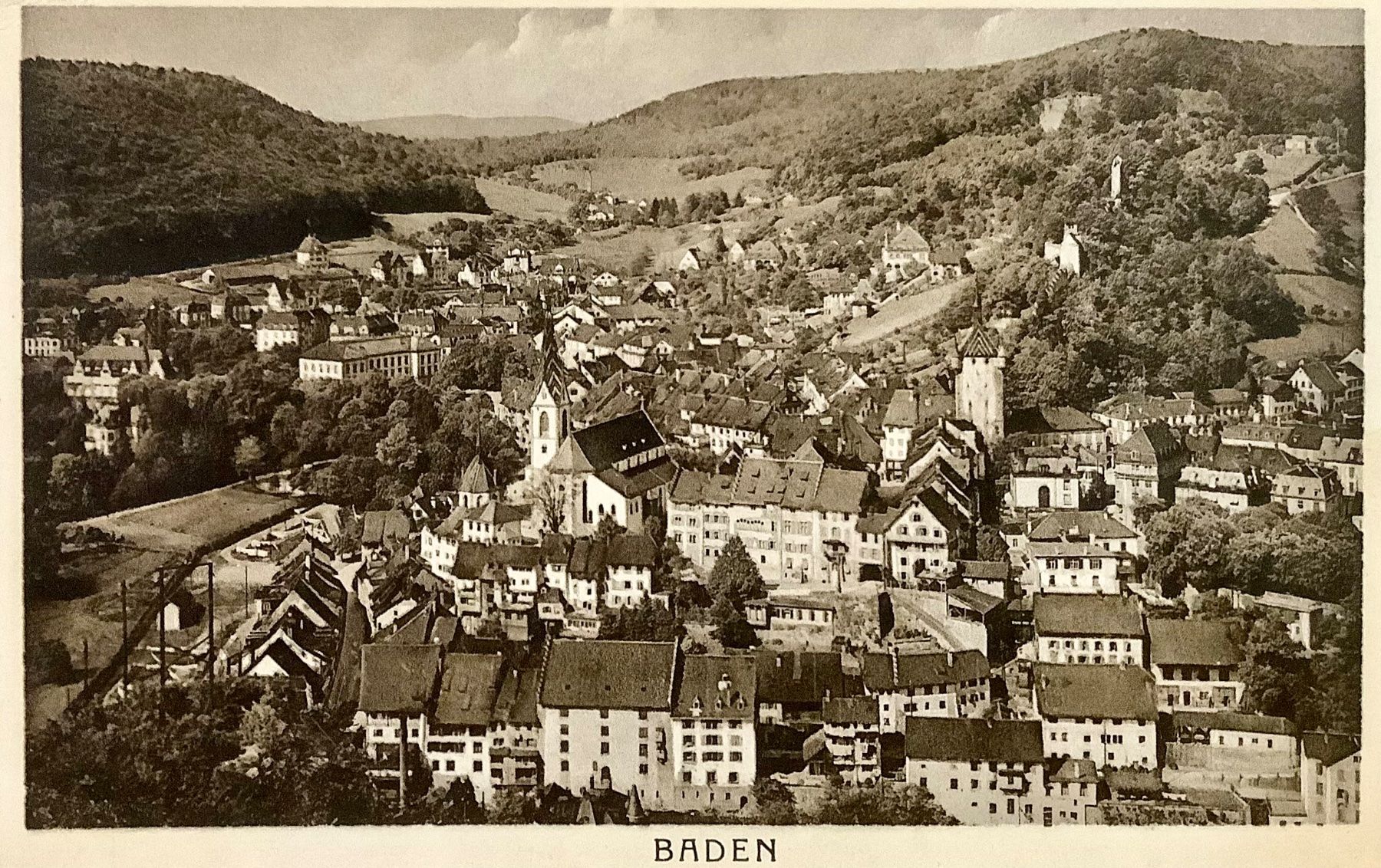 Cartoline postali: 1920 - BADEN - Gesamtansicht – Usato da Root venduto da ENGLAND-TREASURES 1