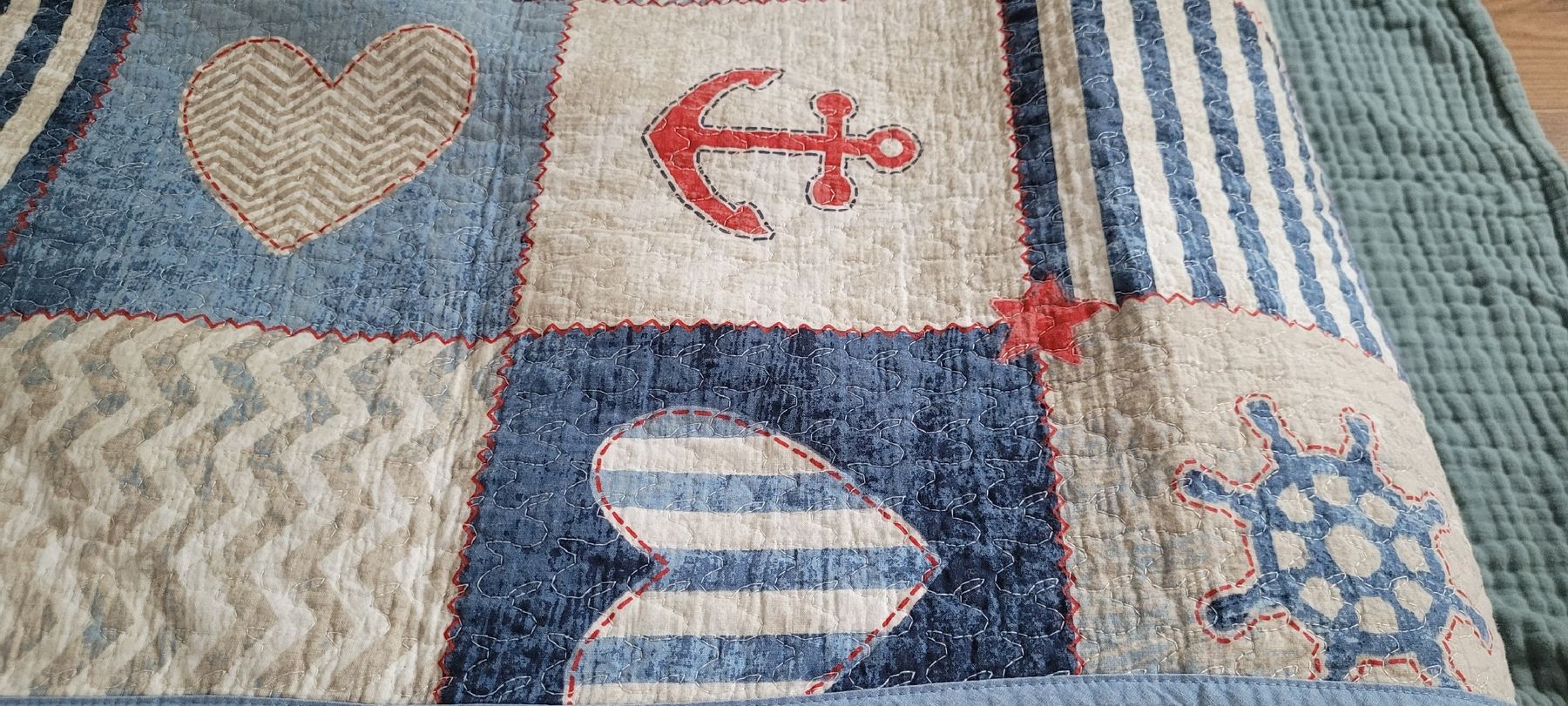 Couvertures: Steppdecke mit maritimen Motiven neuwertig – Neuf (Voir description) à Metzerlen par Manta81 1