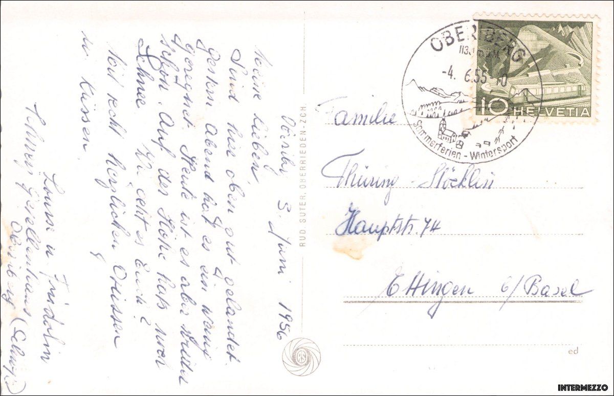 Cartoline postali: Oberiberg SZ // 1955 Dorf – Usato da Basel venduto da intermezzo12 1