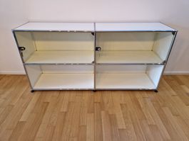 USM Haller Sideboard Reinweiss mit 2 Glastüren
