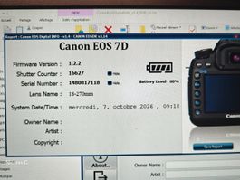 Canon EOS 7D + 3 obj.+ 3 batt. et chargeur 16627 clicks !