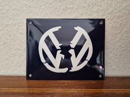 Emailschild VW Service Werkstatt Garage Logo Emaille Schild