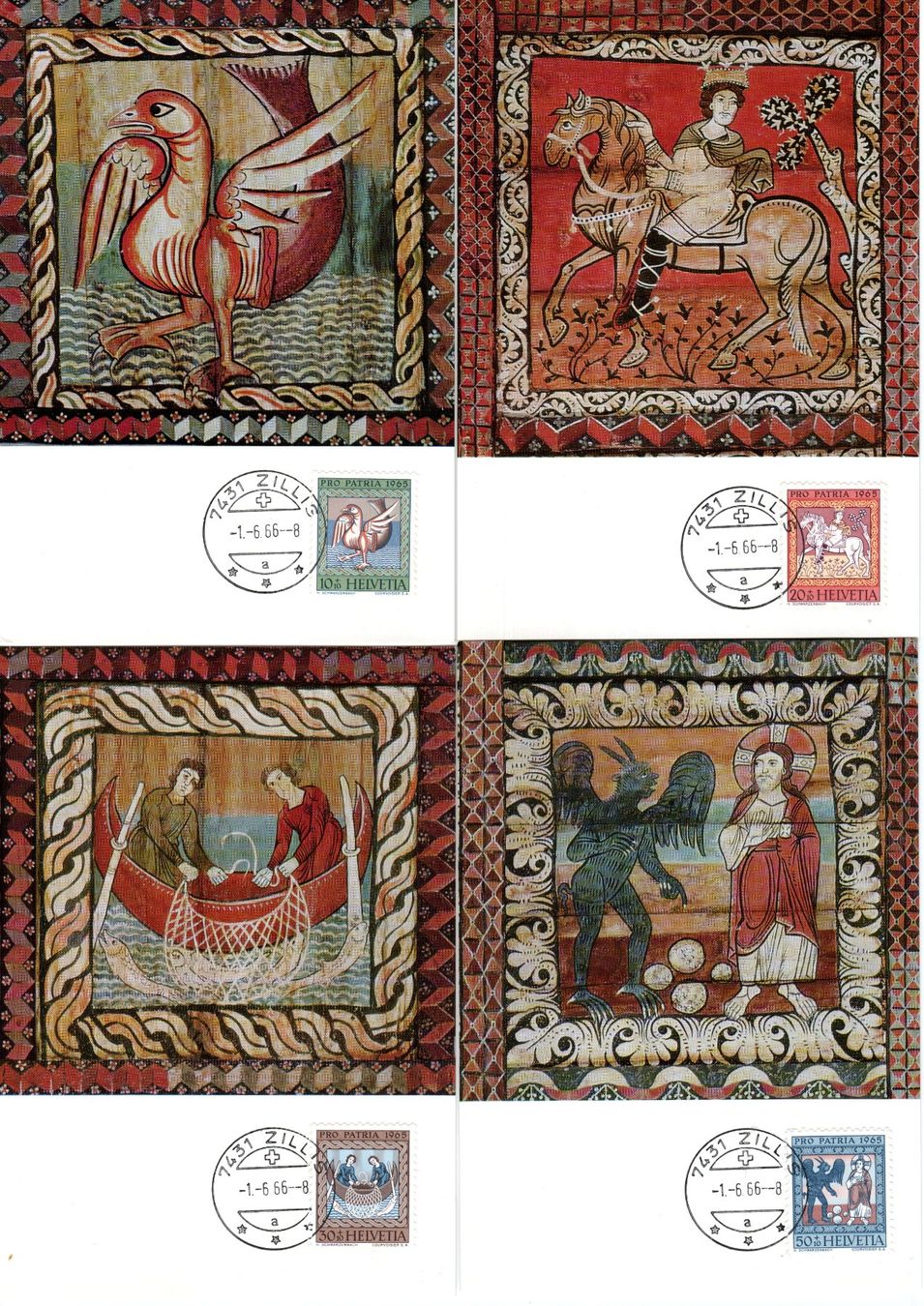 Alle Briefmarken: PP 1966 FDC Maxikarten illustriert LP – Gebraucht aus Stein am Rhein von Huehnerhund