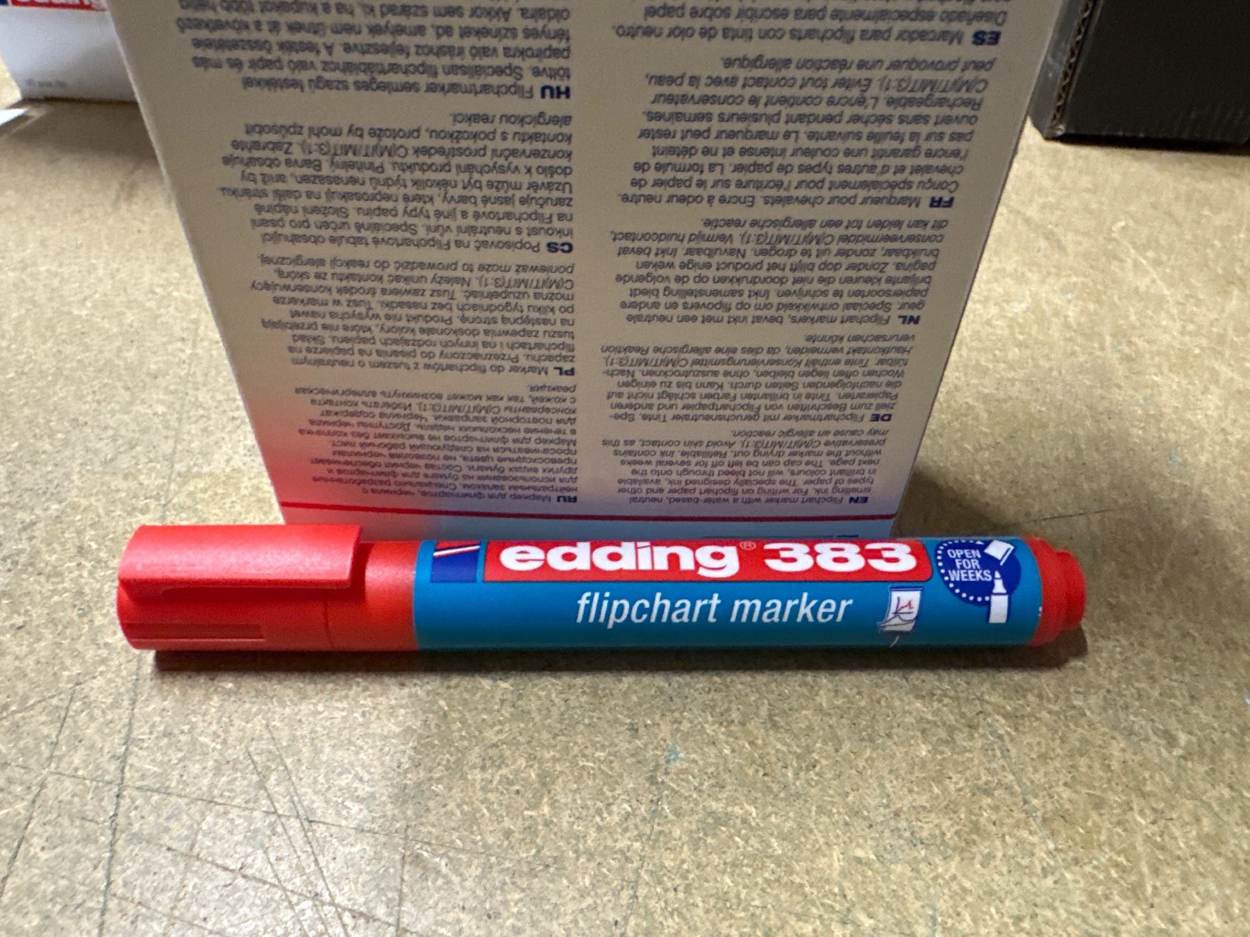 Edding Penna & Evidenziatori: edding 383 Flipchart-Marker, Keilspitze, rot, 10 Stück – Nuovo e nell'imballaggio originale da Necker venduto da liq24 3