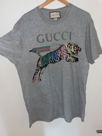 Gucci Sequin Tiger Belt T-Shirt S