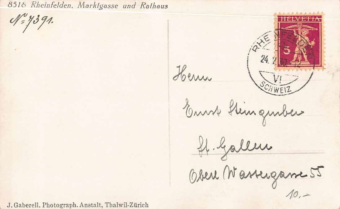 Cartoline postali: GRUSS aus RHEINFELDEN 1930 – Usato da Winterthur venduto da SchatzchischtliWinti 1