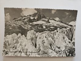 Carte postale Rhonegletscher Gerstenhorn noir et blanc