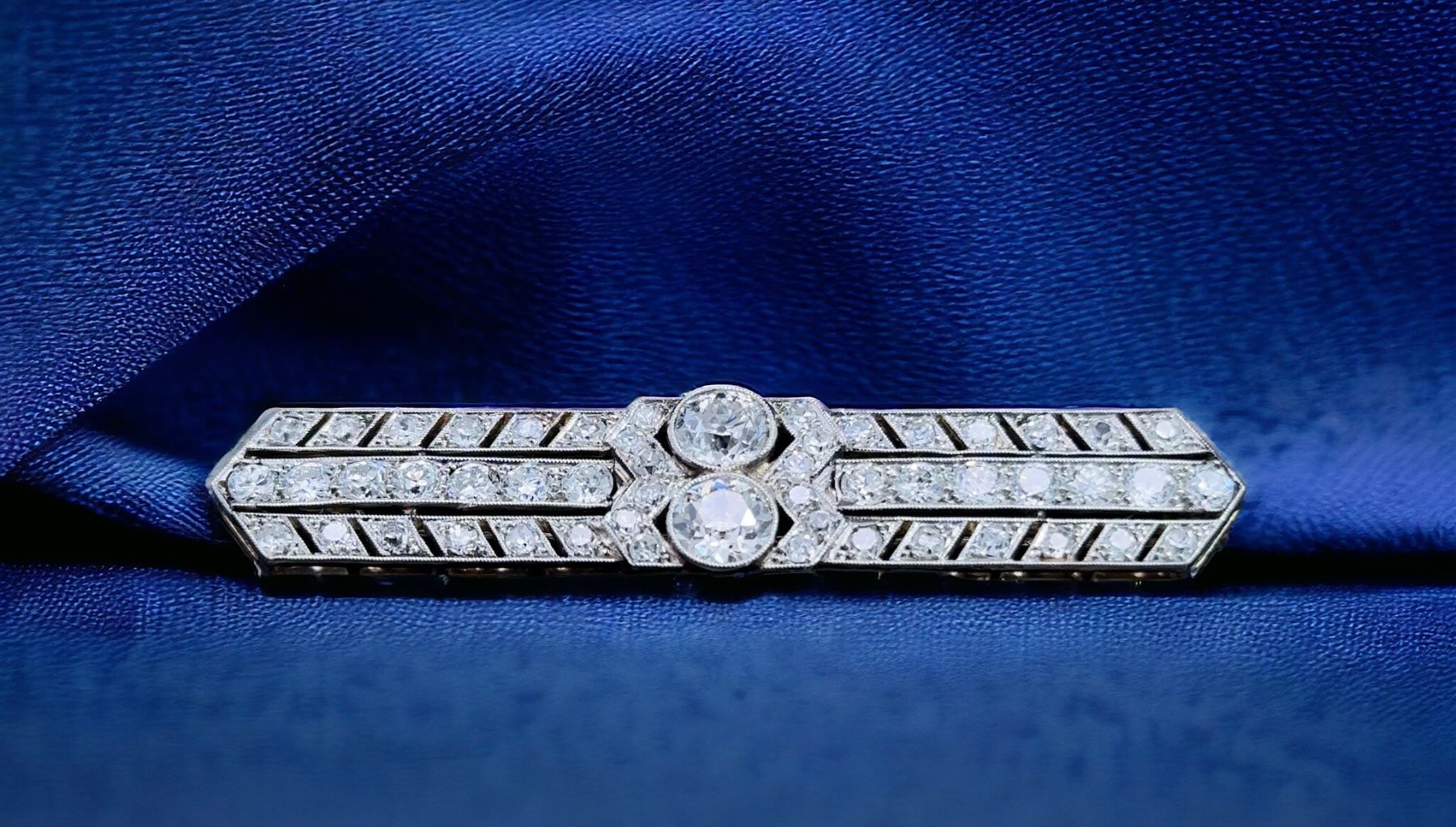 Spille & Fermagli: Art Deco 3.8ct Altschliff Diamant Brosche – Usato da Embrach venduto da estzeh1 8