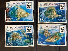 WWF Salomon Inseln 2015 Satz Fische Postfrisch