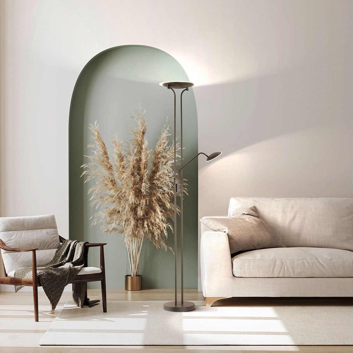 Lampade: LED Stehleuchte, Schwarz, 180 cm Höhe – Nuovo (secondo la descrizione) da Kreuzlingen venduto da Smart-Light 2