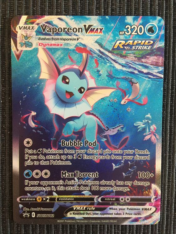 Pokemon Vaporeon Vmax Alternative Promo Evolving Skies (Neu (gemäss ...