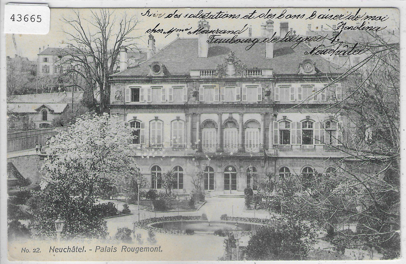 Cartoline postali: Neuchatel - Palais Rougemont – Usato da Ettingen venduto da Kartenplanet