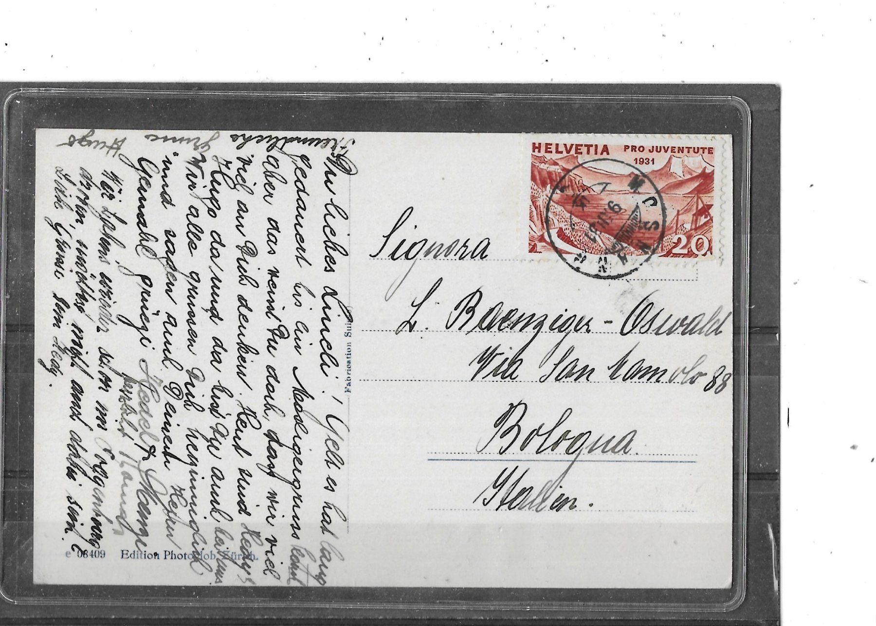 Cartoline postali: SG Mosnang 1931 – Usato da Schocherswil venduto da Wilare 1