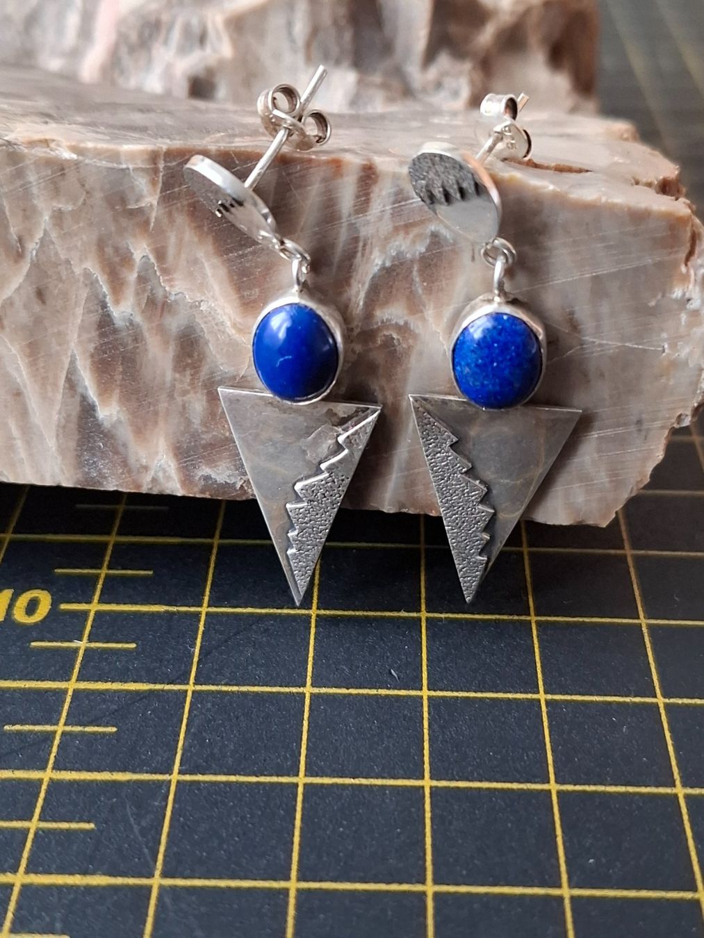 Orecchini pendenti & Orecchini a lobo: Ohrstecker mit Lapislazuli Cabochon S 925 – Usato da Zwieselberg venduto da Halifaxmendusli 6