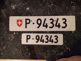 2x Nummernschild PTT Post ausrangiert 94343