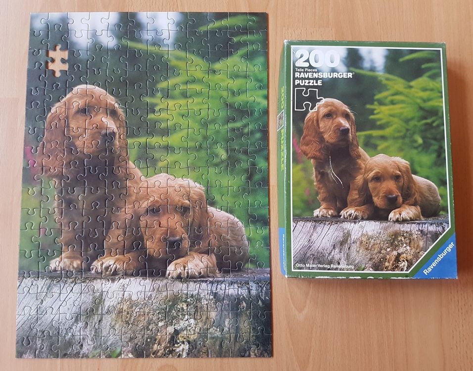 PUZZLE 200 TEILE COCKER SPANIELS HUNDE WELPEN / RAVENSBURGER (Gebraucht ...