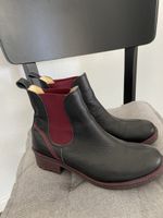 Stiefeletten Double You schwarz bordeaux Leder Gr. 39