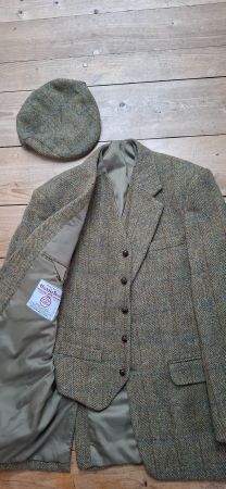 Harris Tweed Sakko, Weste, Mütze