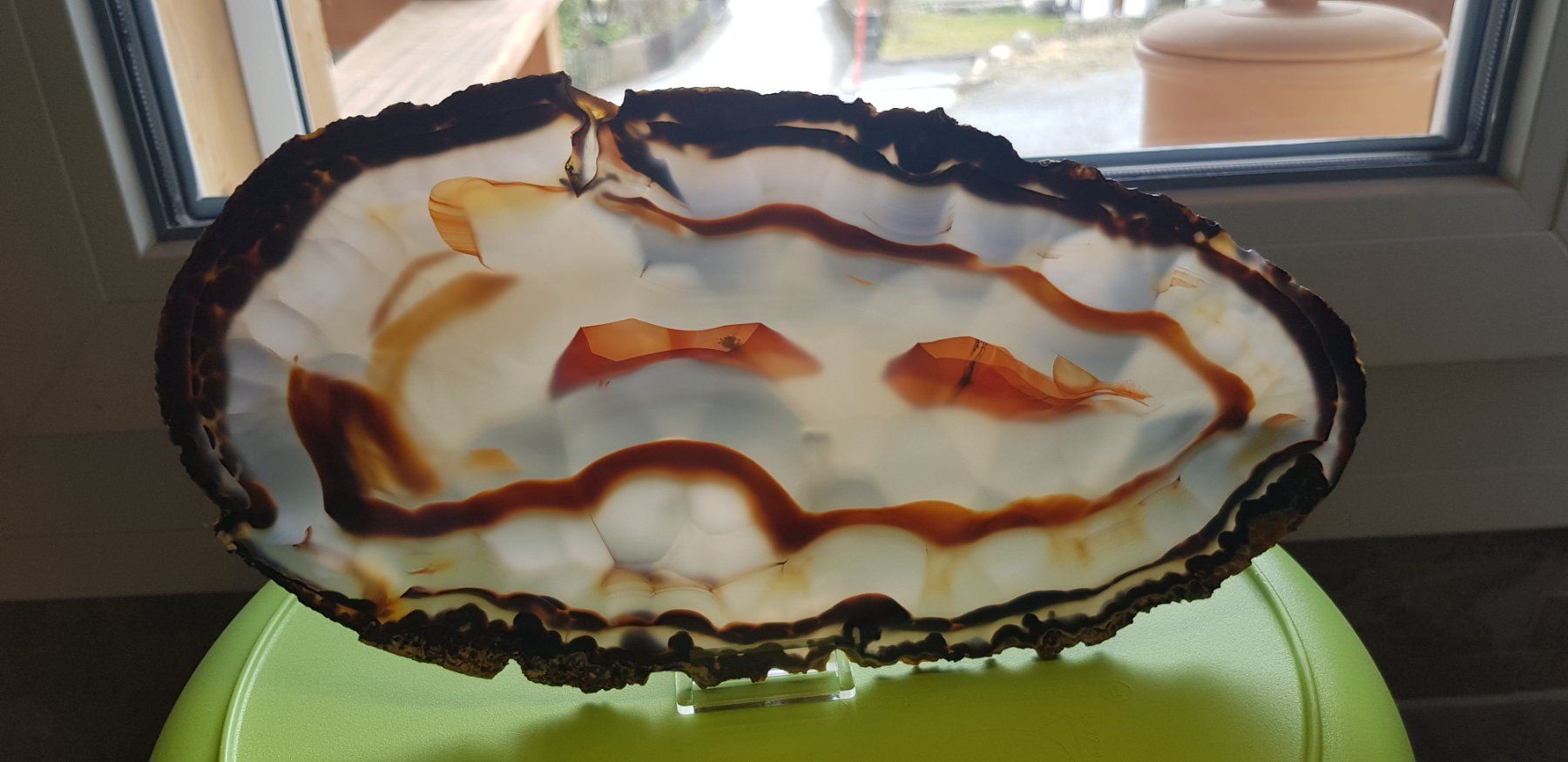 Mineralien & Heilsteine: Achatscheibe XXL 27.5cm lang Nr 5 – Neu (gemäss Beschreibung) aus Schwanden-Brienz von Testudo06